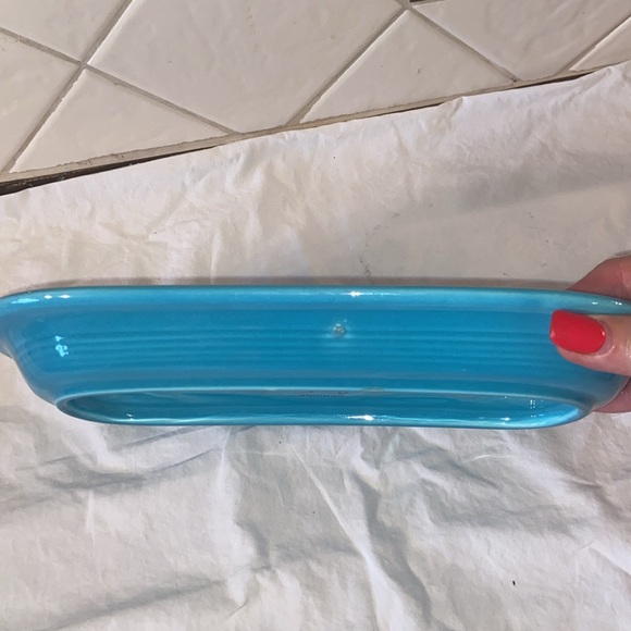 Vintage Original Fiesta turquoise Oval Utility Tray - Picture 4 of 10